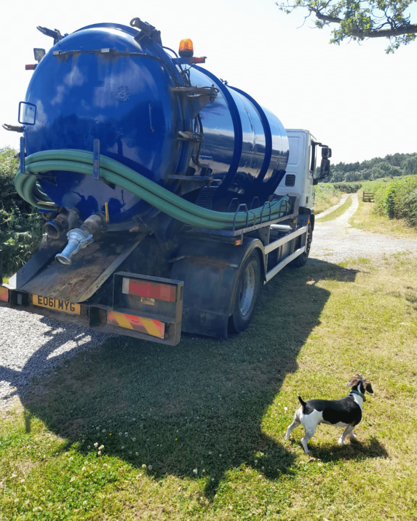 Morgan’s septic tank waste service lorry in Monmouthshire