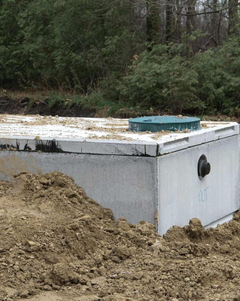 Septic tank installed at a rural property