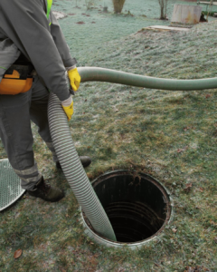Septic tank emptying at a rural home near Monmouth