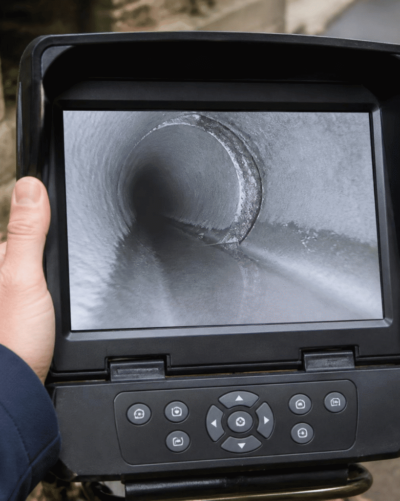 Drain survey footage showing pipe condition Monmouthshire