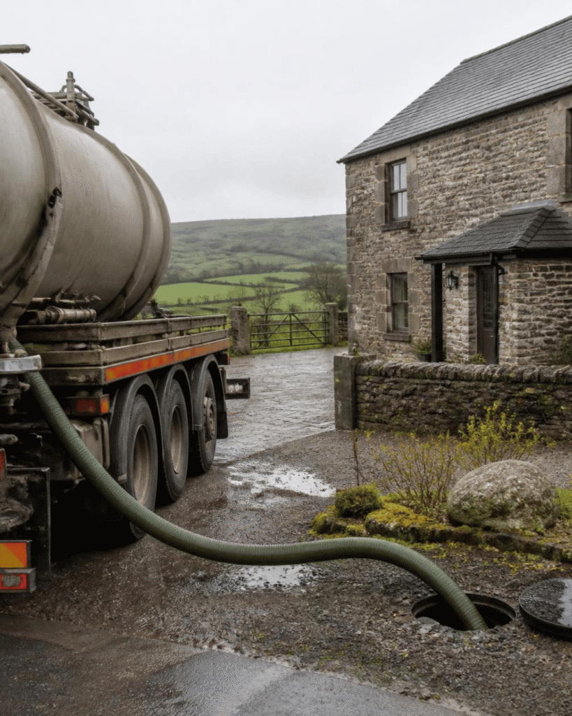 Septic tank and cesspit emptying tanker Chepstow Wye Valley