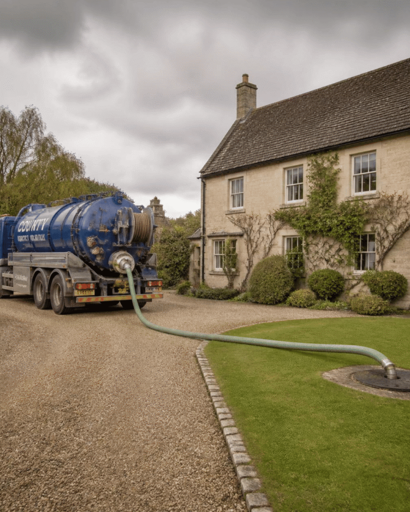Septic tank emptying tanker Ross-on-Wye Herefordshire